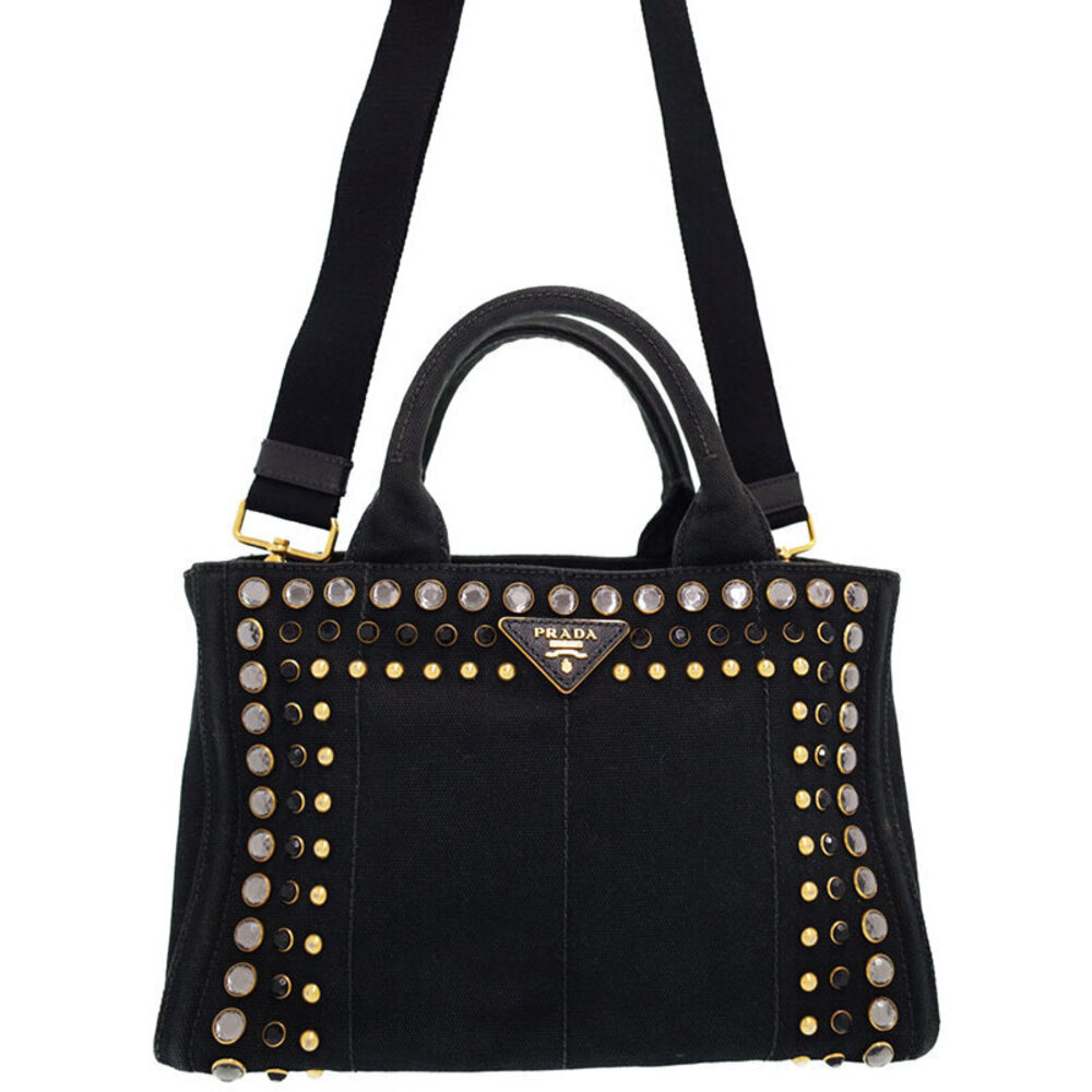 Prada Canapa Jeweled 2way Tote Handbag - Picture 1 of 9